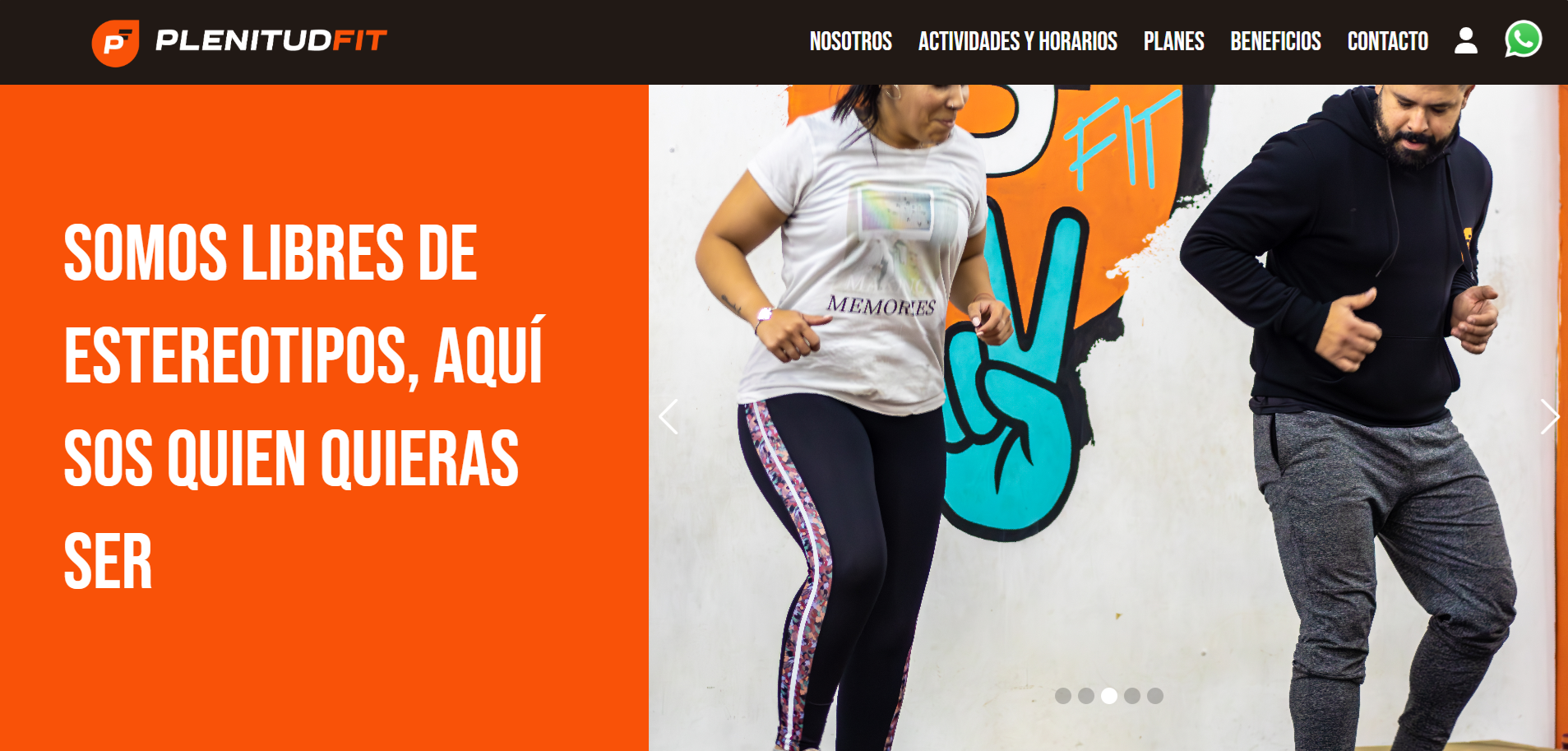 Screenshot of Plenitud Fit project