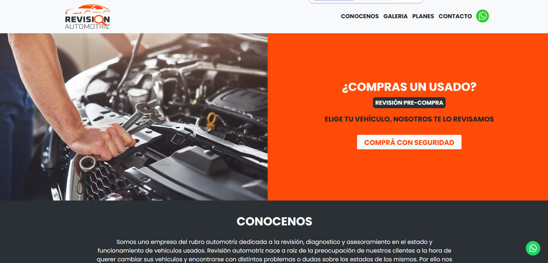 Screenshot of Revision Automotriz project